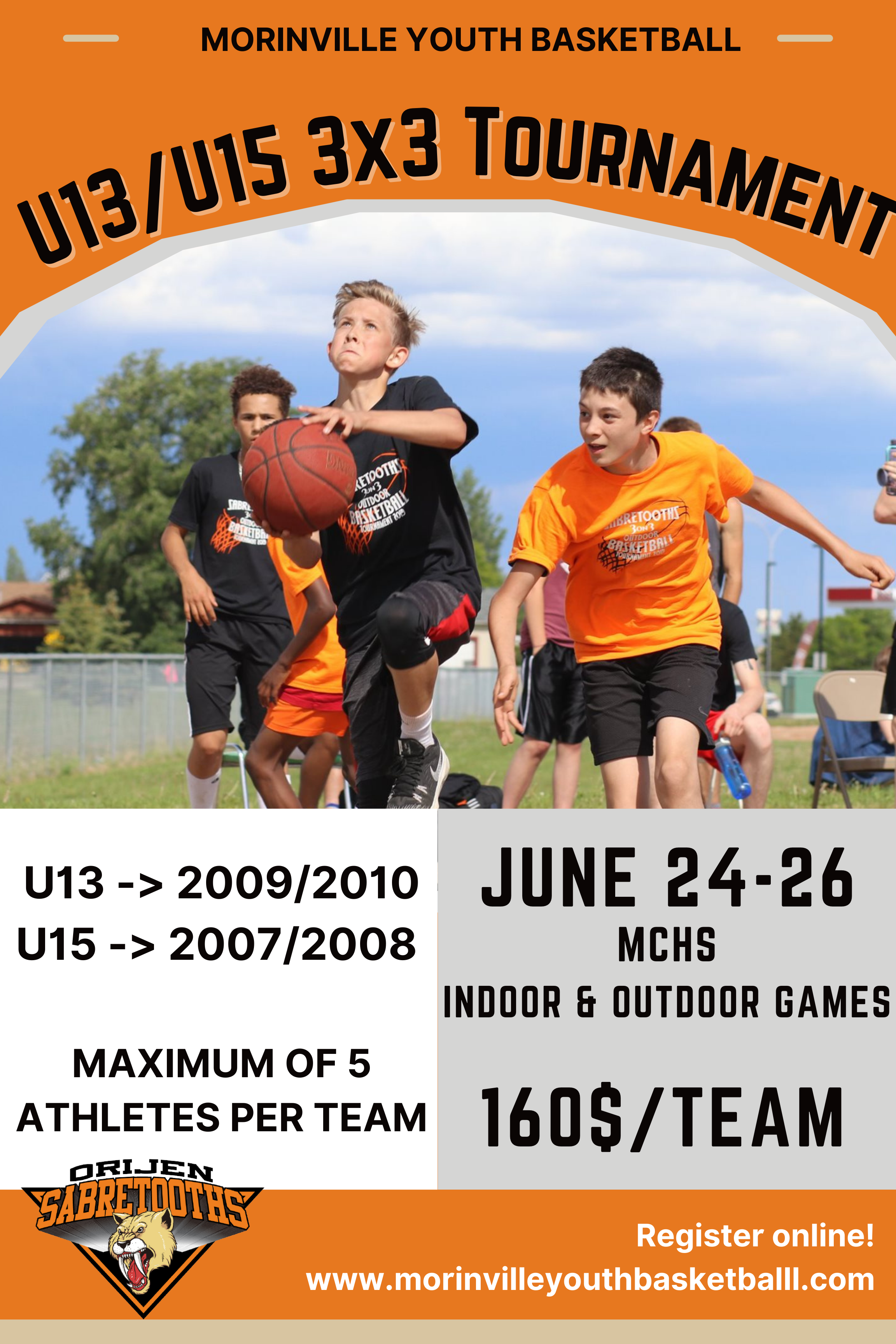 Morinville Youth Basketball 3x3 Tournament  June 24 - 26