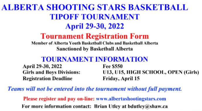 Alberta Shooting Stars Classic Basketball Tournament June 10-11